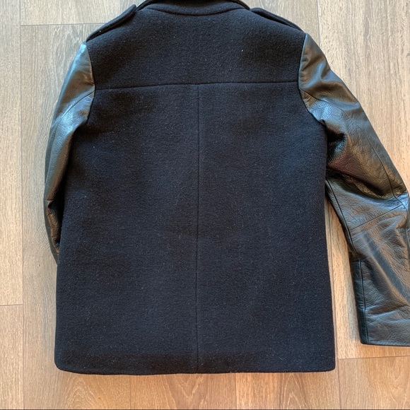 XS❣️Danier leather wool short coat with detachable fur collar - Picture 9 of 11